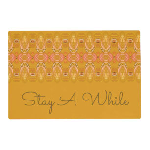 Gold Green and Peach Reversible  Placemat