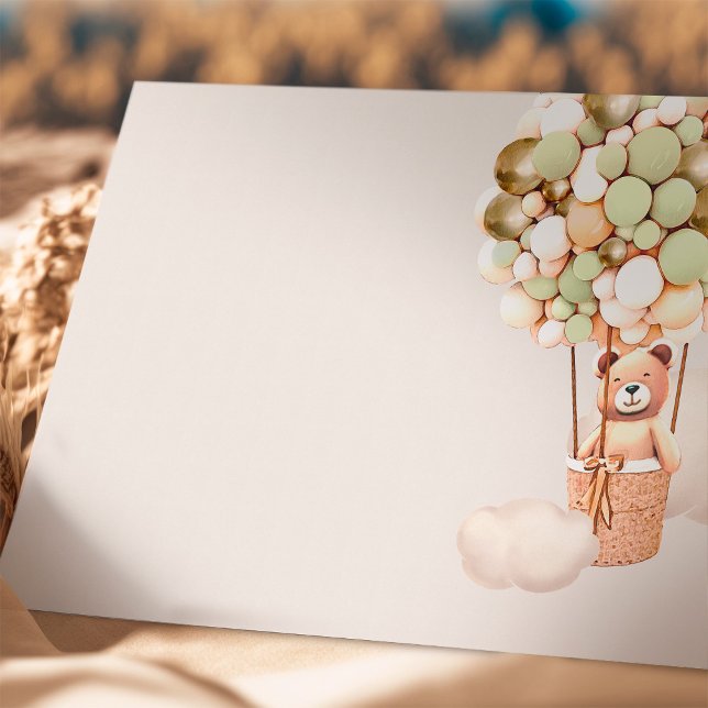 Gold Green Bear Balloons Blank Enclosure Card (Creator Uploaded)
