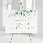 Gold & Green Botanical Bridal Shower Welcome Foam Board<br><div class="desc">This bridal shower welcome sign features painted watercolor eucalyptus,  botanical green and gold glitter leaves with gold script.</div>