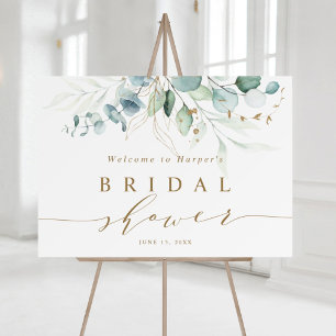 Gold & Green Botanical Bridal Shower Welcome Foam Board