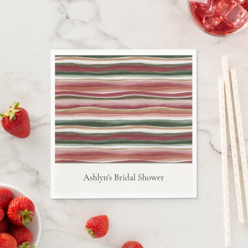 Gold Green Burgundy Blush Red Bridal Shower Napkins