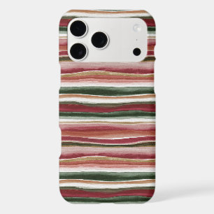 Gold Green Burgundy Blush Red Stripes iPhone 17 Pro Max Case