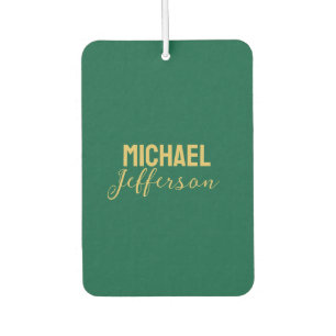 Gold green color elegant modern minimalist name air freshener