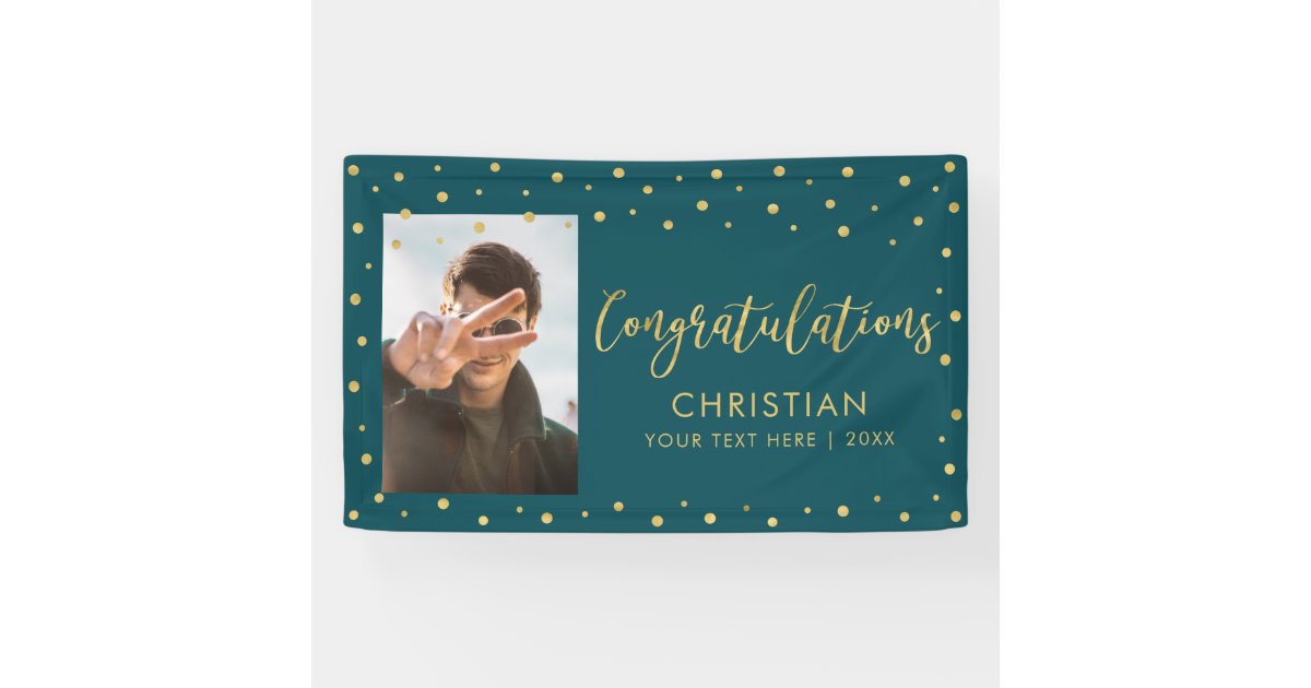 Gold & Green | Congratulations Graduation Party Banner | Zazzle