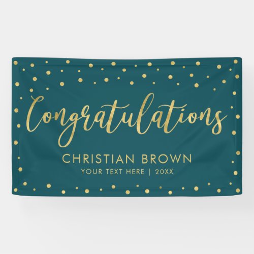 Gold  Green  Congratulations Party Event Banner