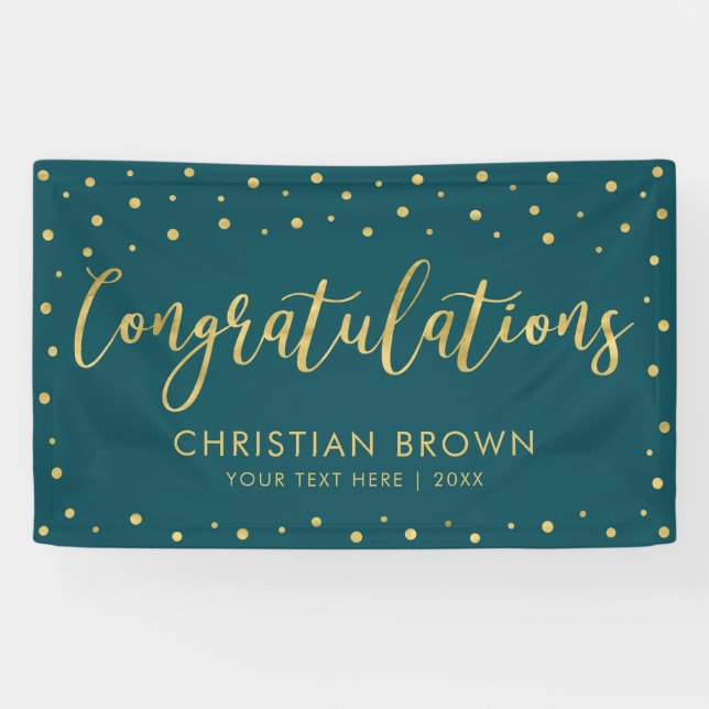 Gold & Green | Congratulations Party, Event Banner (Horizontal)