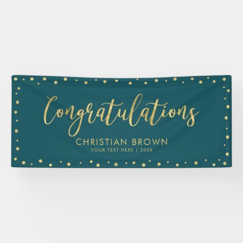 Gold  Green  Congratulations Party Event Banner