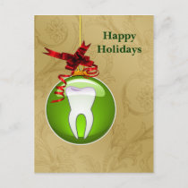 gold green Dentist Holiday Cards