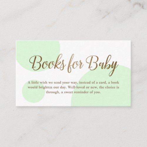 Gold Green dots Rhyme request Books for baby  Enclosure Card