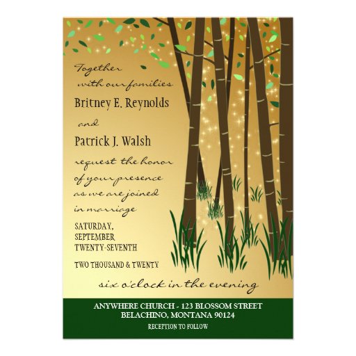 Enchanted Forest Birch Tree Wedding Invitations 5