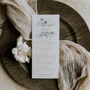 Gold Green Eucalyptus Wedding Menu
