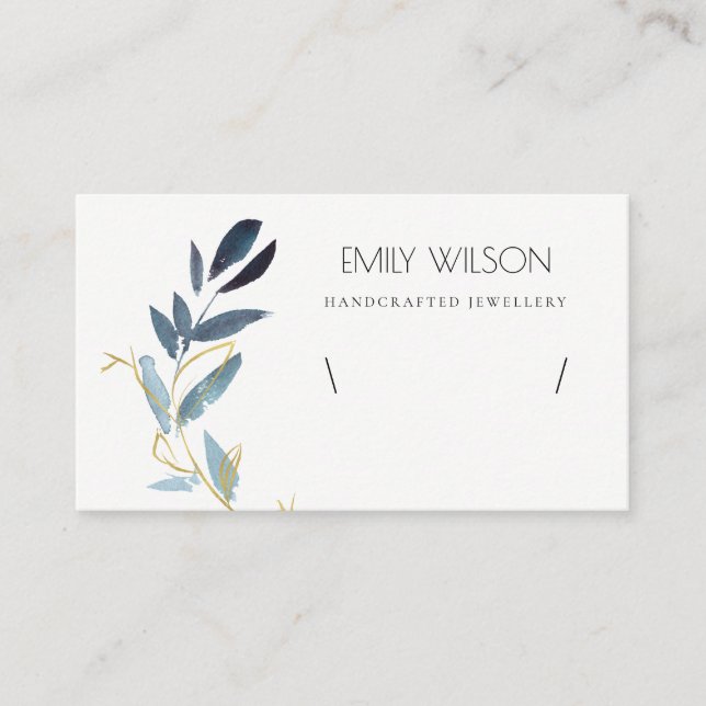 GOLD GREEN FAUNA WATERCOLOR BRACELET DISPLAY LOGO BUSINESS CARD (Front)