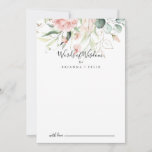Gold Green Foliage Floral Wedding Words of Wisdom Advice Card<br><div class="desc">This gold green foliage floral wedding words of wisdom advice card is perfect for a modern wedding. The design features hand-drawn gold and green botanical foliage with pink, blush and white flowers, inspiring natural beauty. These cards are perfect for a wedding, bridal shower, baby shower, graduation party & more. Personalize...</div>