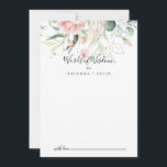 Gold Green Foliage Floral Wedding Words of Wisdom Advice Card<br><div class="desc">This gold green foliage floral wedding words of wisdom advice card is perfect for a modern wedding. The design features hand-drawn gold and green botanical foliage with pink, blush and white flowers, inspiring natural beauty. These cards are perfect for a wedding, bridal shower, baby shower, graduation party & more. Personalize...</div>