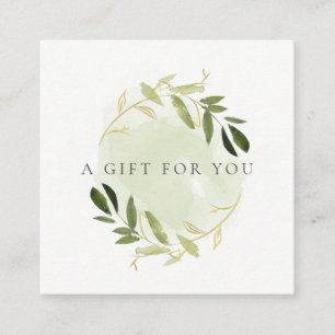 GOLD GREEN FOLIAGE WATERCOLOR GIFT CERTIFICATE