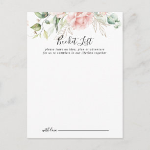 Gold Green Foliage Wedding Bucket List Cards