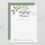 Gold Green Foliage Wedding Words of Wisdom  Advice Card<br><div class="desc">This gold green foliage wedding words of wisdom advice card is perfect for a rustic wedding. This artistic design features hand-drawn watercolor gold and green foliage , inspiring natural beauty. These cards are perfect for a wedding, bridal shower, baby shower, graduation party & more. Personalize the cards with the names...</div>