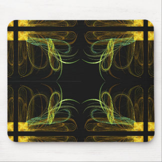 Gold & Green Fractal Mousepad