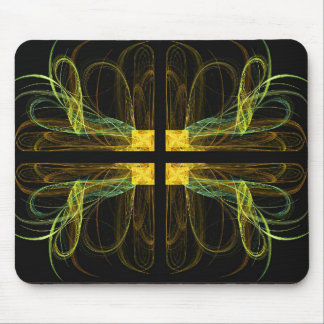Gold & Green Fractal Mousepad