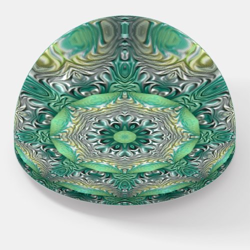   Gold Green Gray DOME  Paperweight