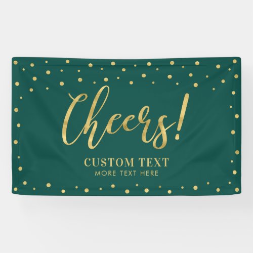 Gold  Green  Modern Cheers All Occasions Party Banner