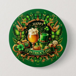 Gold & Green Ornate St. Patrick's Day Celebration Button
