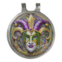 Gold Green Purple Mardi Gras Jester Mask