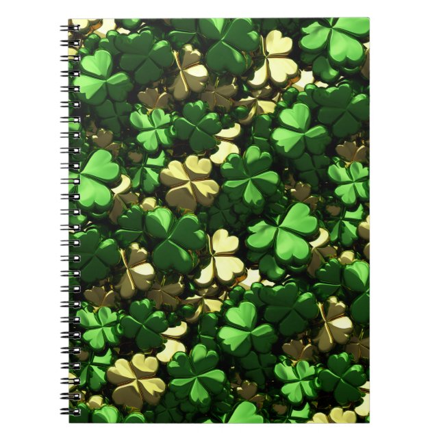 Gold Green Shamrocks Notebook (Front)