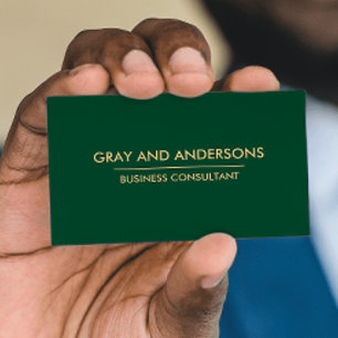 GOLD GREEN SIMPLE MINIMAL PROFESSIONAL CLEAN BUSINESS CARD