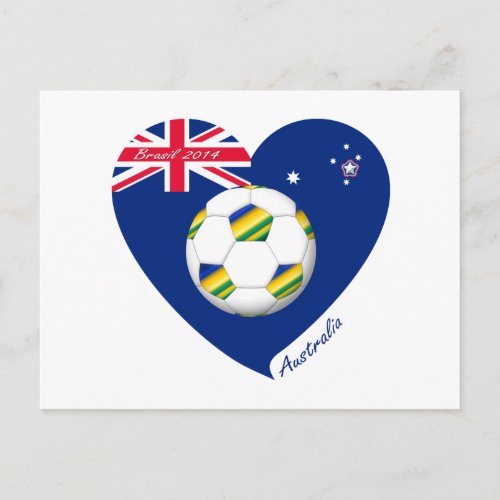 Gold  Green Soccer Team Ftbol de AUSTRALIA Postcard