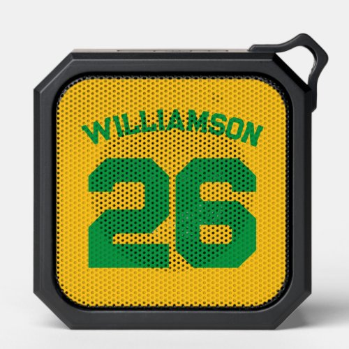 Gold Green Sports Jersey Number Name Team Bluetooth Speaker