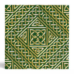 Gold Green Square Shapes Celtic Knotwork Pattern Binders
