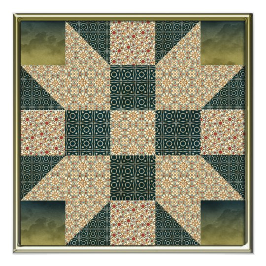 Gold & Green Star Patch Card