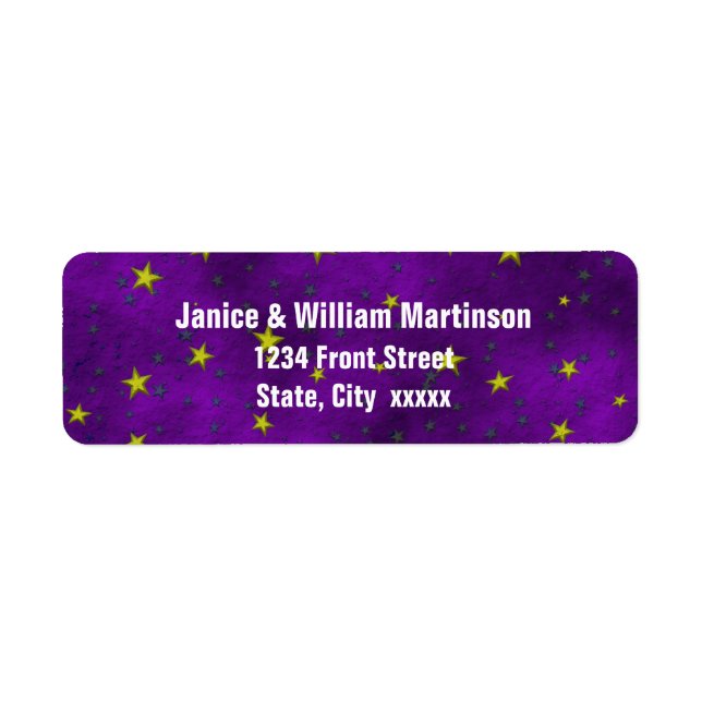 Gold Green Stars Purple BG Label (Front)
