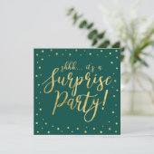 Gold & Green | Surprise 60th Birthday Party Invitation (Standing Front)