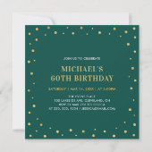 Gold & Green | Surprise 60th Birthday Party Invitation (Back)