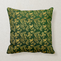 Gold & Green Vintage Cushion