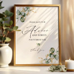 Gold Greenery Bridal Shower Advice Card Sign<br><div class="desc">Prepare to embark on a magical journey of love with our breathtaking wedding suite, crafted especially for lovers of nature! This fabulous collection is the ultimate addition to your dreamy garden party or enchanting nature-themed celebration. It includes everything you could possibly need, from a stunning welcome sign to personalized napkins...</div>