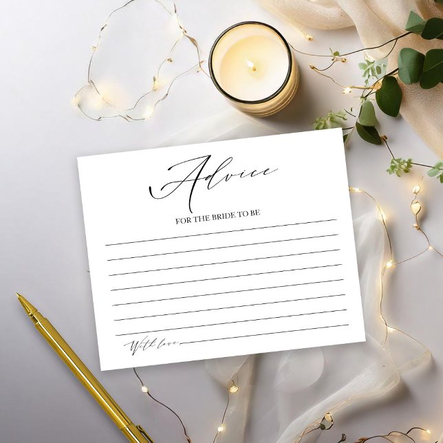 Gold Greenery Bridal Shower Advice Cards (Creator Uploaded)