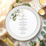 Gold Greenery Circle Wedding Menu Card<br><div class="desc">Prepare to embark on a magical journey of love with our breathtaking wedding suite, crafted especially for lovers of nature! This fabulous collection is the ultimate addition to your dreamy garden party or enchanting nature-themed celebration. It includes everything you could possibly need, from a stunning welcome sign to personalized napkins...</div>