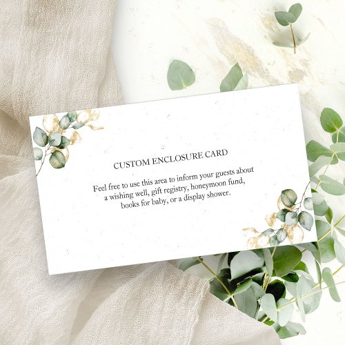 Gold Greenery Custom Enclosure Card