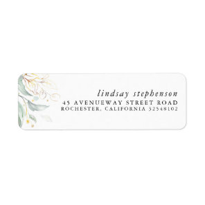 Gold Greenery Elegant Modern Label
