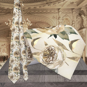 Gold & Greenery Elegant Wedding Neck Tie