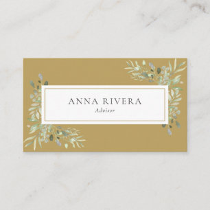 Gold Greenery Professional Company Business Card