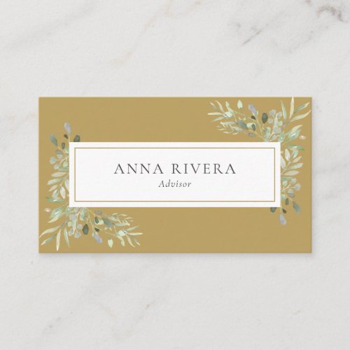 Gold Greenery Professional Company Business Card