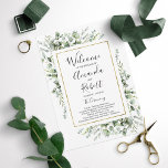 Gold Greenery Watercolor Wedding Ceremony Program<br><div class="desc">A beautiful gold greenery eucalyptus wedding program. Easy to personalise with your details. Great for greenery or garden-themed wedding.</div>