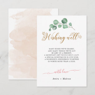 Gold Greenery Wedding Wishing Well Card