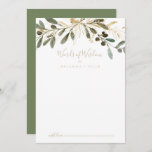 Gold Greenery Wedding Words of Wisdom Advice Card<br><div class="desc">This gold greenery wedding words of wisdom advice card is perfect for a modern wedding. The design features charming artistic green and gold foliage. These cards are perfect for a wedding, bridal shower, baby shower, graduation party & more. Personalize the cards with the names of the bride and groom, parents-to-be...</div>