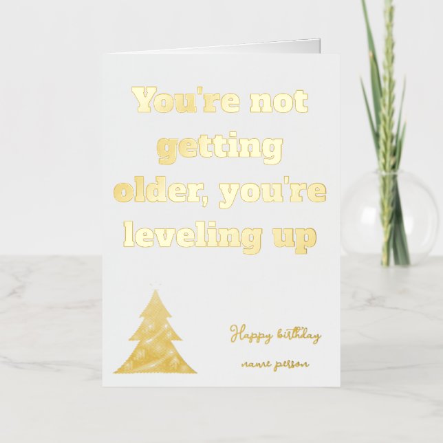 Gold Greeting Love Birthday Card Unique Gift idea (Front)