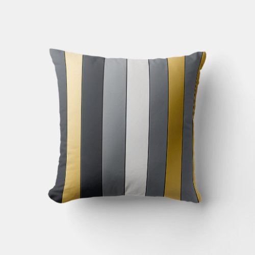 Gold  Grey Abstract Throw Pillow